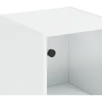 vidaXL Hoge kast met glazen deuren 35x37x142 cm wit
