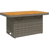 vidaXL Tuintafel 90x55x71 cm poly rattan en acaciahout grijs
