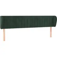 vidaXL Hoofdbord met randen 183x23x78/88 cm fluweel donkergroen