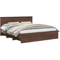 vidaXL Bedframe met hoofdeinde Bruin Eiken 200 x 200 cm Bewerkt hout