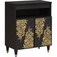 vidaXL Dressoir Zwart 60 x 33 x 75 cm Massief Mango Hout
