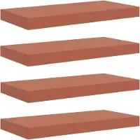 vidaXL Wandplank Muurmontage 4 st Rood 50 x 23,5 x 3,8 cm Bewerkt hout
