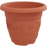 vidaXL Ronde Bloempot 6 st Baksteenrood Ø 26 x 21.5 cm Kunststof