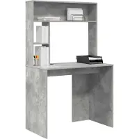 vidaXL Bureau Beton Grijs Bewerkt hout 91 x 50 x 149 cm