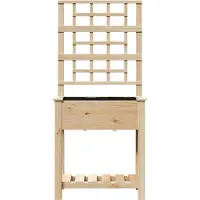 vidaXL Plantenbak Beige 71 x 38 x 152 cm Massief Vurenhout