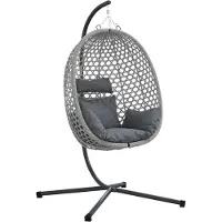 vidaXL Hangende ei-stoel Antraciet en grijs 104 x 100 x 191 cm