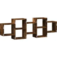 vidaXL Wandschap 129x18x42 cm bewerkt hout gerookt eikenkleurig