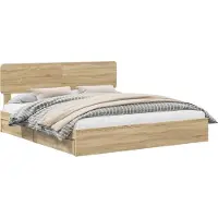 vidaXL Opbergbed met lade Sonoma Eik 180 x 200 cm Bewerkt hout