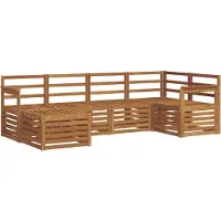 vidaXL Buiten bank set 6 st Naturel Polyester