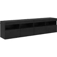 vidaXL TV Wand Eenheid 4 st Zwart Eiken Bewerkt hout