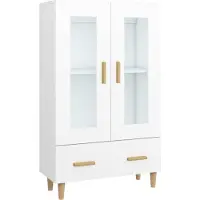 vidaXL Hoge kast 70x31x115 cm bewerkt hout wit
