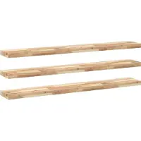 vidaXL Wandschappen 3 st zwevend 140x20x4 cm onbehandeld acaciahout