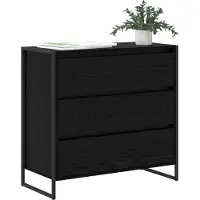 vidaXL Dressoir Zwart Eiken 79 x 36 x 75.5 cm Bewerkt hout