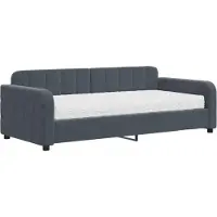 vidaXL Slaapbank met matras 90x190 cm fluweel donkergrijs