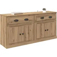 vidaXL Dressoirs 2 pcs Artisan Eiken 70 x 35,5 x 67,5 cm Bewerkt hout