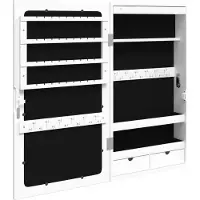 vidaXL Sieradenkast met spiegel en LED wandgemonteerd wit