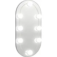 vidaXL Spiegel met LED-verlichting 40x20 cm glas ovaal