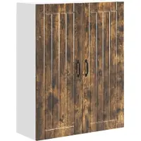vidaXL Wandkast LUCCA Gerookt eiken 80 x 31 x 100 cm Bewerkt hout