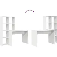 vidaXL Bureau Wit Bewerkt hout 138,5 x 55 x 143 cm