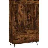 vidaXL Hoge kast 69,5x31x115 cm bewerkt hout gerookt eikenkleurig
