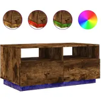 vidaXL Salontafel met LED-verlichting 90x49x40 cm gerookt eikenkleurig