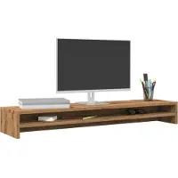 vidaXL Monitorstandaard Artisan Eikenhout 100x24x13 cm