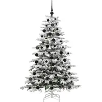 vidaXL Kunstmatige Hinged Kerstboom Wit 180 cm PE en PVC