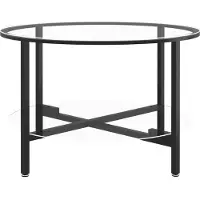 vidaXL Salontafel 70 cm gehard glas zwart en transparant