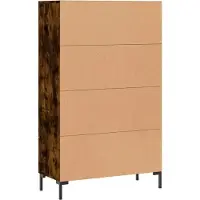vidaXL Hoge kast 69,5x31x115 cm bewerkt hout gerookt eikenkleurig