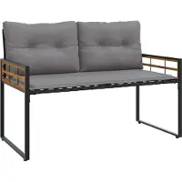 vidaXL Houten Laagbank 114 x 55 x 77 cm Lichtgrijs Rechthoekig