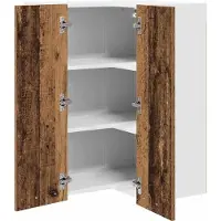 vidaXL Hangkast Oud Hout en Wit 57 x 57 x 80 cm Bewerkt hout