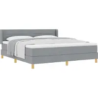 vidaXL Boxspring bed met matras Lichtgrijs 200 x 180 cm Stof