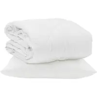 vidaXL Zomerdeken met kussens, 2 stuks, wit, microvezel