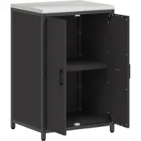 vidaXL Keukenopslag Kast HATTEM Zwart 60 x 50 x 92 cm Staal