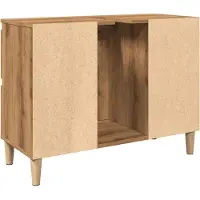 vidaXL Wastafelkast 80x33x60 cm bewerkt hout artisanaal eikenkleur
