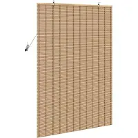 vidaXL Rolgordijn Natuurlijk en Bruin 120 x 160 cm Bamboe