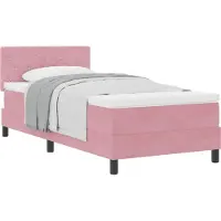 vidaXL Boxspring bed met matras Roze 90 x 190 cm Fluweel