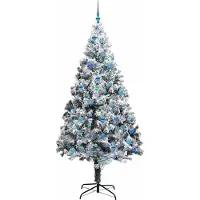 vidaXL Kunstkerstboom Wit 240 cm PVC en Staal en Kunststof
