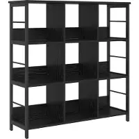 vidaXL Boekenplank 9-laags 82 x 32 x 144.5 cm Bewerkt hout Zwart Eiken