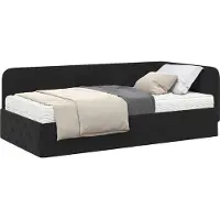 vidaXL Hoek Bed Frame Zwart 100 x 200 cm Fluweel