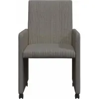 vidaXL Eetkamerstoelen met wielen 2 st Katoenen stof Lichtgrijs