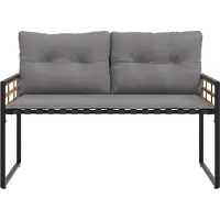 vidaXL Houten opbergbank met laden, 114 x 55 x 77 cm, lichtgrijs, rechthoekig