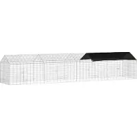 vidaXL Konijnenkooi Zilver 400 x 78 x 78 cm Gegevens staal