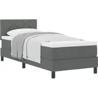 vidaXL Boxspring bed met hoofdeinde Donkergrijs 80 x 200 cm Stof