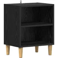 vidaXL Bedkast Zwart Eiken 40 x 30 x 50 cm Bewerkt hout