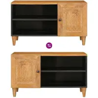 vidaXL TV Eenheden met plank Lichtbruin 80 x 33 x 46 cm Bewerkt hout