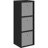 vidaXL Dressoir met lade Zwart Eiken 30,5 x 27 x 84,5 cm