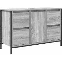 vidaXL Wastafelkast met lades 90x34,5x60 cm grijs Sonoma