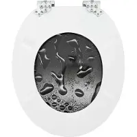 vidaXL Toiletbril Grijs 44 x 38 cm Bewerkt hout
