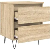 vidaXL Nachtkastje 40x35x50 cm bewerkt hout sonoma eikenkleurig